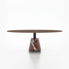 Load image into Gallery viewer, Menhir - Dark Stained Walnut Top  - Levanto Red Marble Base