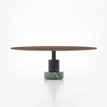Load image into Gallery viewer, Menhir - Dark Stained Walnut Top - Alpi Green Marble Base