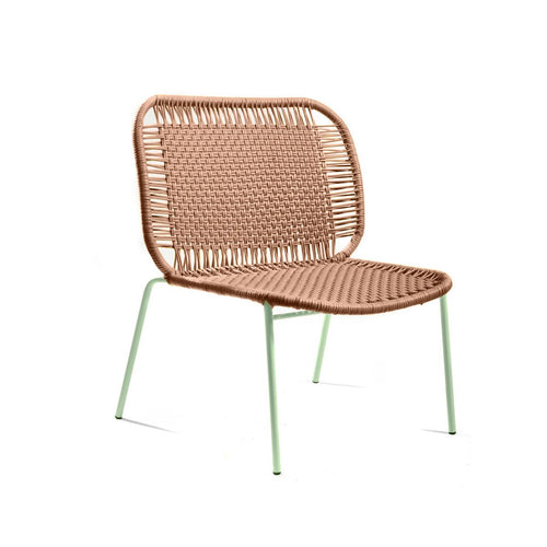Cielo Lounge Chair Low - Caramel Brown/Pastel Green