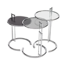 Load image into Gallery viewer, Chrome plated shown with clear glass, smoked glass, black lacquered metal.