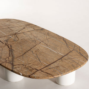 Pan - Forest Brown Marble - Glossy Lacquered White