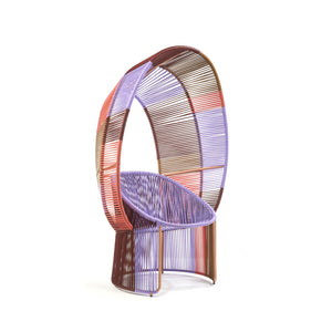 CARTAGENAS Reina Chair Special Edition - caramel brown/blue lila/red ochre
