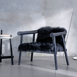 Altay Armchair - Black Mongolian Goatskin
