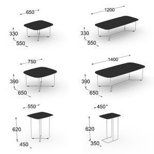 Bondo table sizes