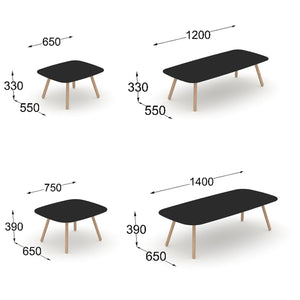 Bondo table sizes