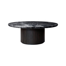 Load image into Gallery viewer, Moon Coffee Table - Black Marquina Marble Top - Brown/Black Stained Veneer Oak Lacquered Base
