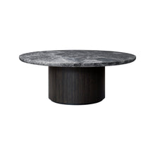 Load image into Gallery viewer, Moon Coffee Table - Grey Emperador Marble Top - Brown/Black Stained Veneer Oak Lacquered Base