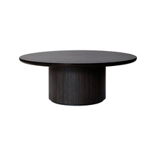 Load image into Gallery viewer, Moon Coffee Table - Brown/Black Stained Veneer Oak Lacquered Top - Brown/Black Stained Veneer Oak Lacquered Base