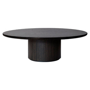 Moon Coffee Table - Brown/Black Stained Veneer Oak Lacquered Top - Brown/Black Stained Veneer Oak Lacquered Base