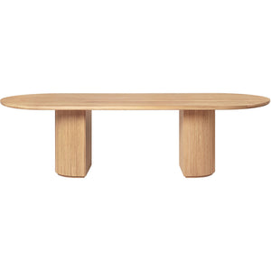 Moon Dining Table - Oval - Solid Oak Oiled Top - Solid Oak Oiled Base