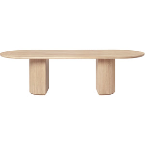 Moon Dining Table - Oval - Solid Oak Soap Treated Top - Solid Oak Soap Treated Base