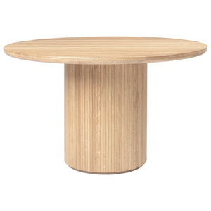 Moon Dining Table - Round - Solid Oak Soap Treated Top - Solid Oak Soap Treated Base