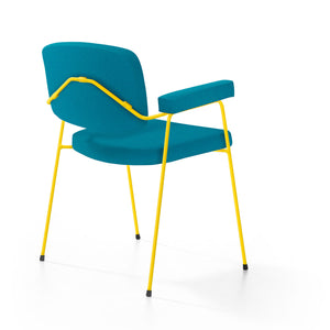 Moulin armchair blue with yellow frame