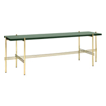 Load image into Gallery viewer, TS Console - Dusty Green Glass Top - Brass Base