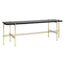 Load image into Gallery viewer, TS Console - Graphite Black Glass Top - Brass Base
