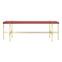 Load image into Gallery viewer, TS Console - Rusty Red Glass Top - Brass Base