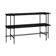 Load image into Gallery viewer, TS Console - Two Racks -  Black Marquina Marble Top - Black Base