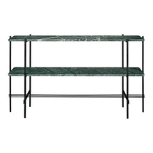 Load image into Gallery viewer, TS Console - Two Racks - Green Guatemala Marble - Black Base