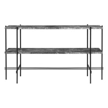 Load image into Gallery viewer, TS Console - Two Racks - Grey Emperador Marble Top - Black Base
