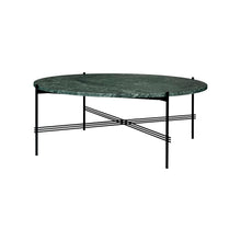 Load image into Gallery viewer, TS Table - Round - Green Guatamala Marble Top with Black Base