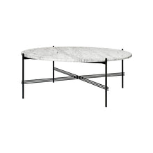 Load image into Gallery viewer, TS Table - Round - White Carrara Marble Top with Black Base