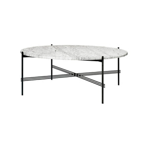 TS Table - Round - White Carrara Marble Top with Black Base