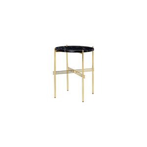 TS Table - Round - Black Marquina Marble Top with Black Base