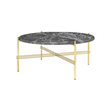 Load image into Gallery viewer, TS Table - Round - Grey Emperador Marble Top with Brass Base