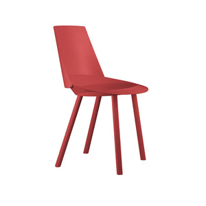 Houdini Chair - Armless - Oak Veneer, Red Lacquered