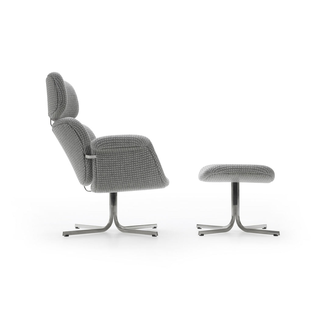 Tulip Armchair - Grey With Footstool